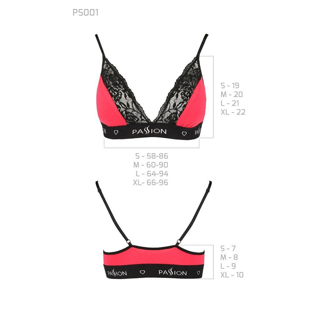 Еластичний топ з мереживом Passion PS001 TOP XL, red-black Sex Aura Київ - фото 5