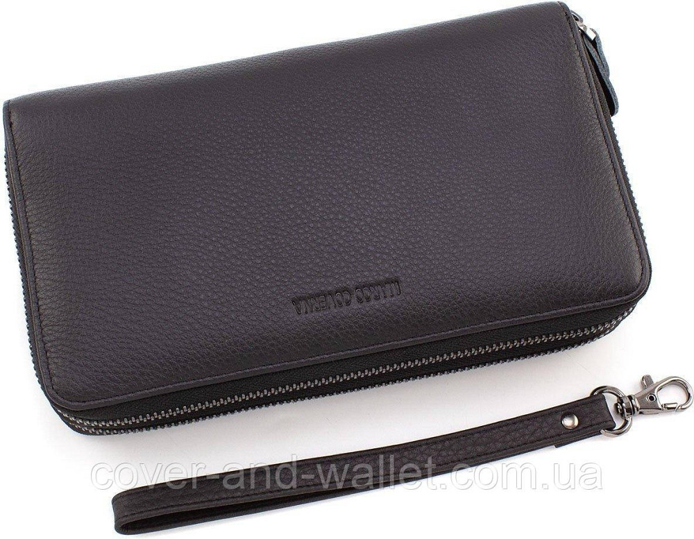 Солідний чоловічий клатч на дві блискавки з італійської шкіри Marco Coverna 5902B-1Q Київ - фото 3