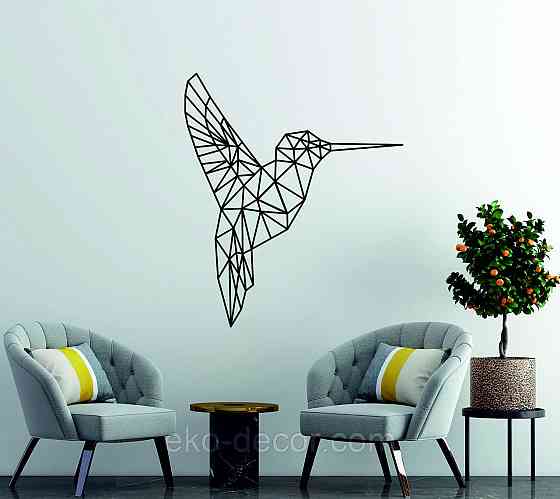 Настенный декор Панно «Колибри» Декор на стену 90*77 см, Черный Киев