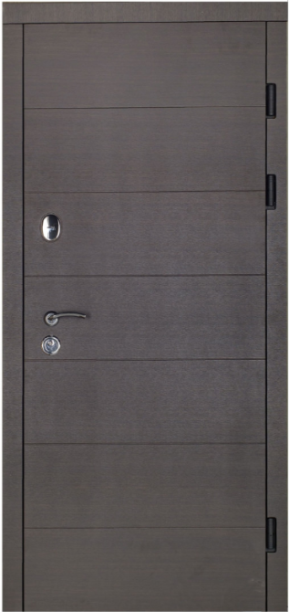 Дверь входная Наши Двери РУБЕЖ ПВХ Б-308 Венге горизонт темный 860х2040 мм Киев - изображение 1