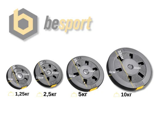 Гантели 2шт по 18,5 кг Besport разборные наборные композитная со сменными дисками гантель для дома Киев - изображение 10