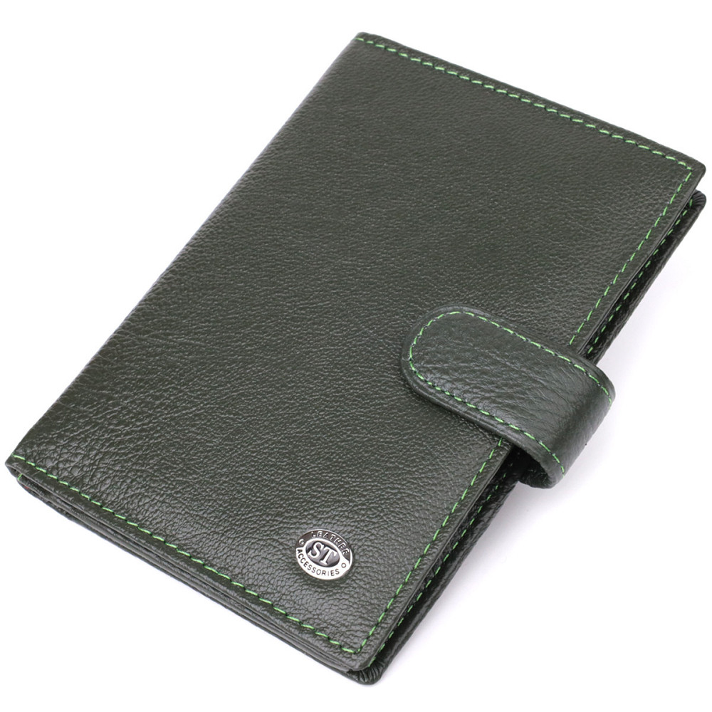 Шкіряна обкладинка на документи унісекс зелена (ST Leather) Київ - фото 12