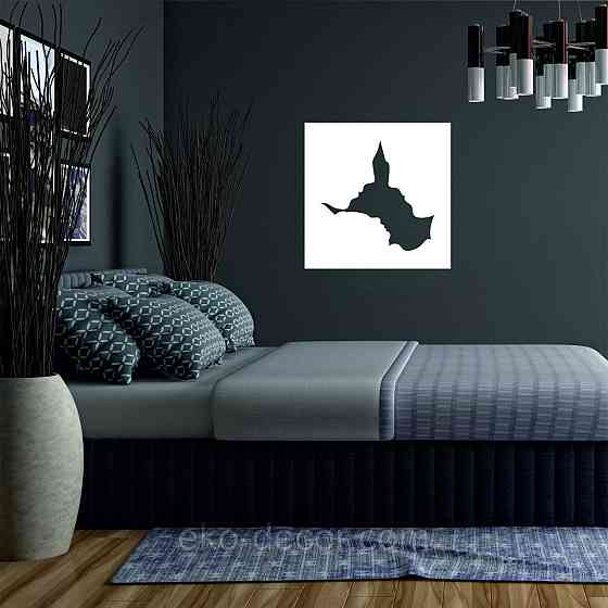 Декоративне настінне 3D Панно «Силует пари», Декор на стіну з об'ємом 50*50 см, Білий Київ