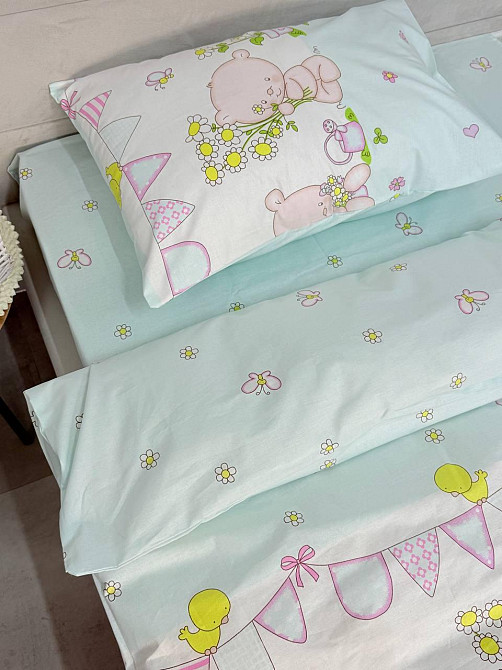 Ecotton Дитячий комплект постільної білизни Ecotton 110х140 см блакитний Ведмедик Киев - изображение 1