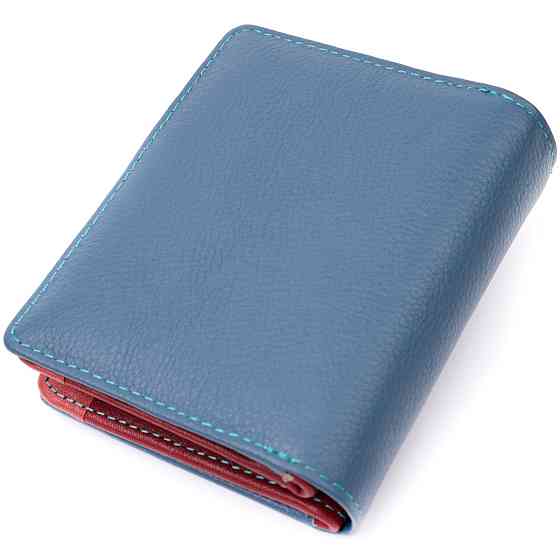 Невеликий вертикальний жіночий гаманець із натуральної шкіри Бірюзовий (ST Leather) Київ