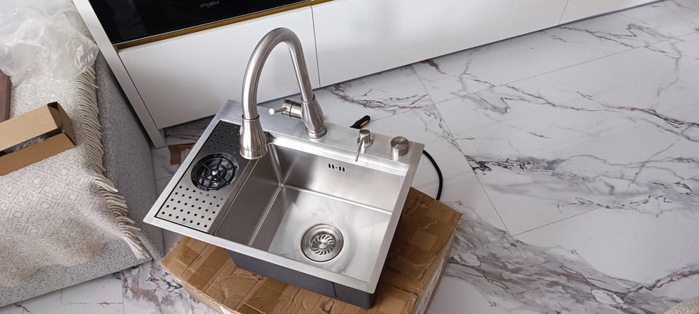 Кухонна раковина водоспад Willda, кухонна мийка водоспад ручної роботи 57 х 42 х 22 (324915222) Киев - изображение 5