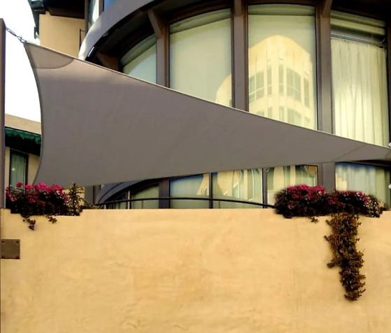 Тент навіс затіняючий трикутний 3х3х4м Сітка (Сірий) Вінниця