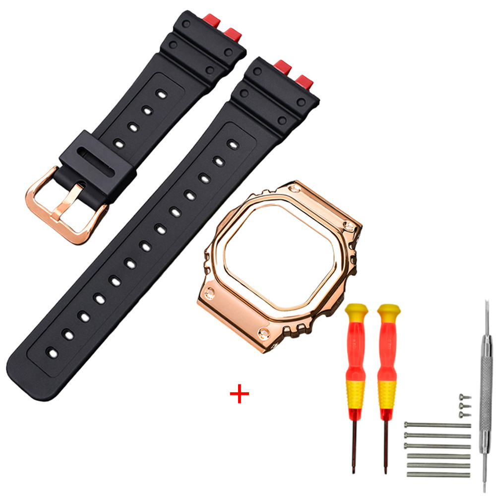 Ремінець + безель (рант) для Casio G-Shock GMW-B5000 Red-Black RGB SBR Київ - фото 1