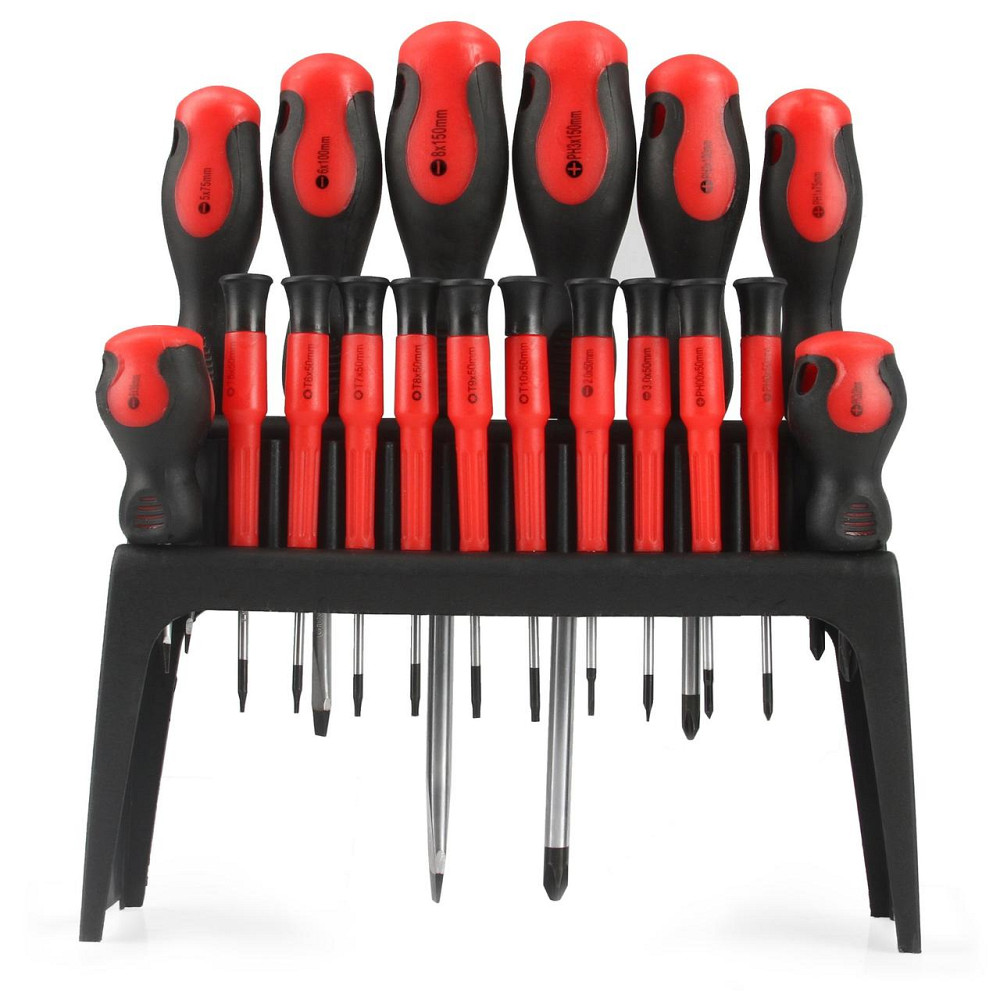 Набор магнитных отверток на подставке 18 элементов Mar-Pol (M61008) Красный Нововолынск - изображение 2