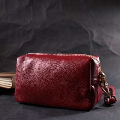 Сумка Vintage Женская с двумя ремнями из натуральной кожи Бордовая (22274) Винница - изображение 2