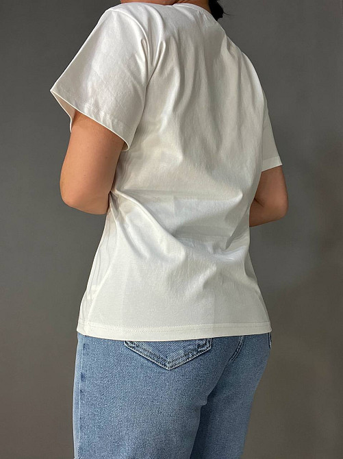 Футболка женская A-N 2528 с порезами one size, белый, one size Киев - изображение 4