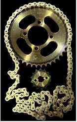 Зірки трансмісії (пара) Delta 428-14T + 428-41T (+ланцюг 112L) золота Мукачево