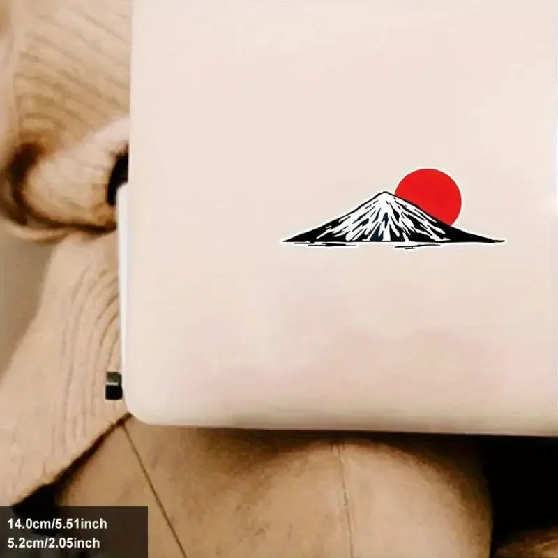 Виниловая наклейка Mount Fuji – декоративная наклейка с горой Фудзи и красным солнцем, 1 шт Киев - изображение 2