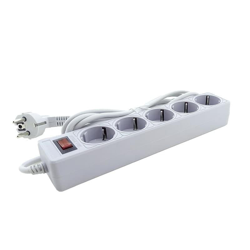 Сетевой фильтр с заземлением 5 гнезд, 3 м, серый Днепр - изображение 3