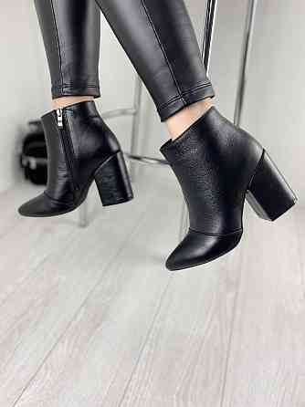 Черевики жіночі TWO STEPS чорні шкіра натуральна каблук 9см 36р.38р.39р. (2730) Коломия