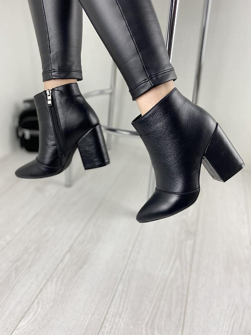 Черевики жіночі TWO STEPS чорні шкіра натуральна каблук 9см 36р.38р.39р. (2730) Коломия - фото 6