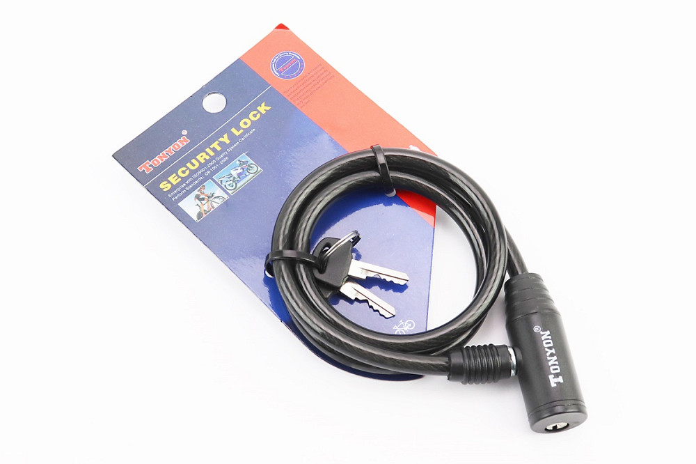 Замок протиугінний тросовий 800х8мм під ключ, TY414 Київ - фото 1