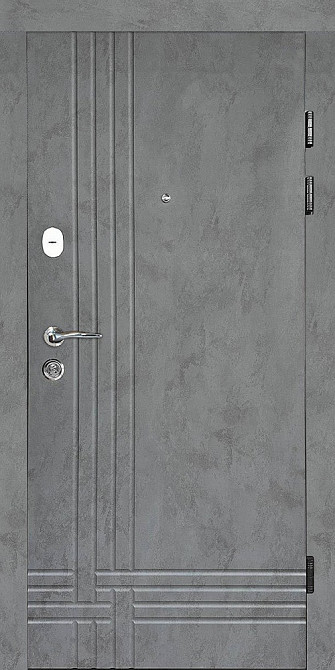 Двери квартирные, серия ТИП 2.3 модель 127 бетон антрацит/бетон снежный 860 Киев - изображение 1