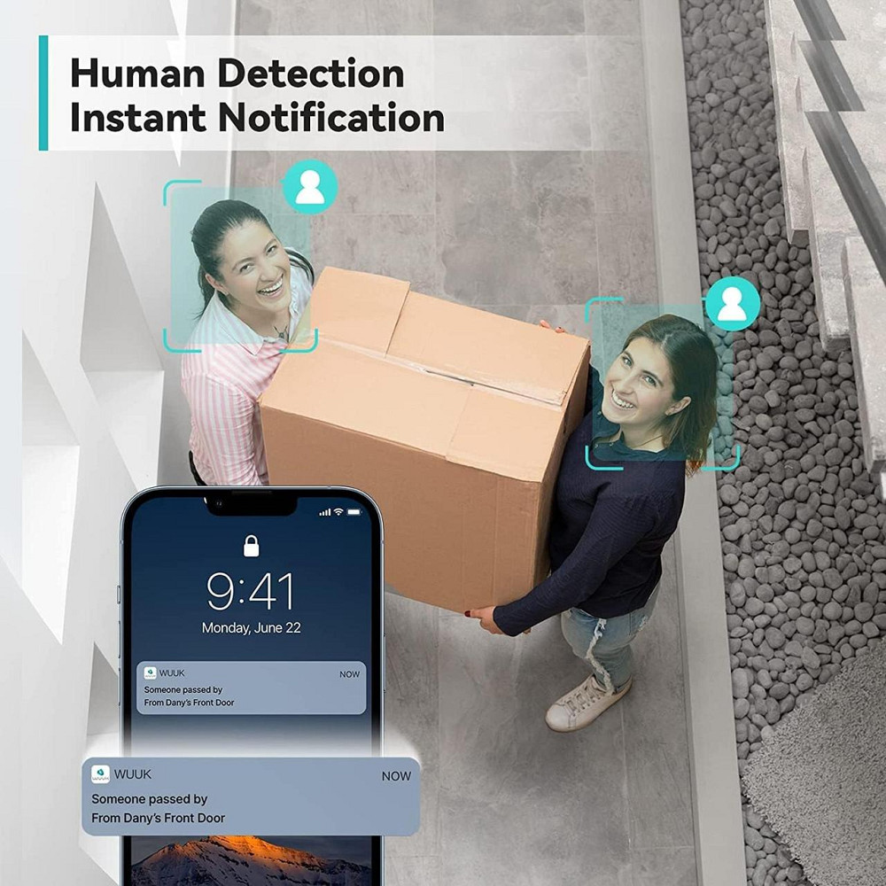 Беспроводная камера видеонаблюдения WUUK 2K WiFi с базовой станцией, цветное ночное видение, 32GB локальной памяти, IP67 Киев - изображение 6