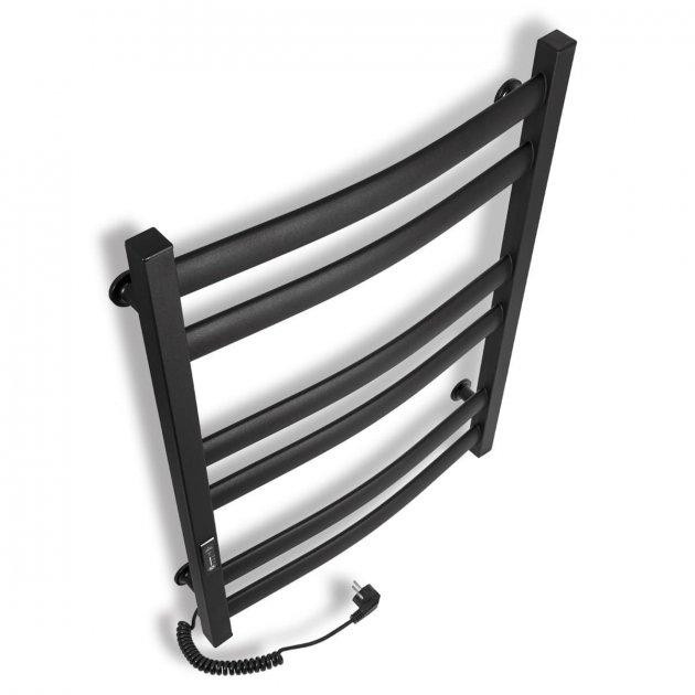 Електрична сушарка для рушників Laris Зебра Атлант ЧКЧ6 500Х700 Е чорний, ліве під'єднання Київ - фото 3