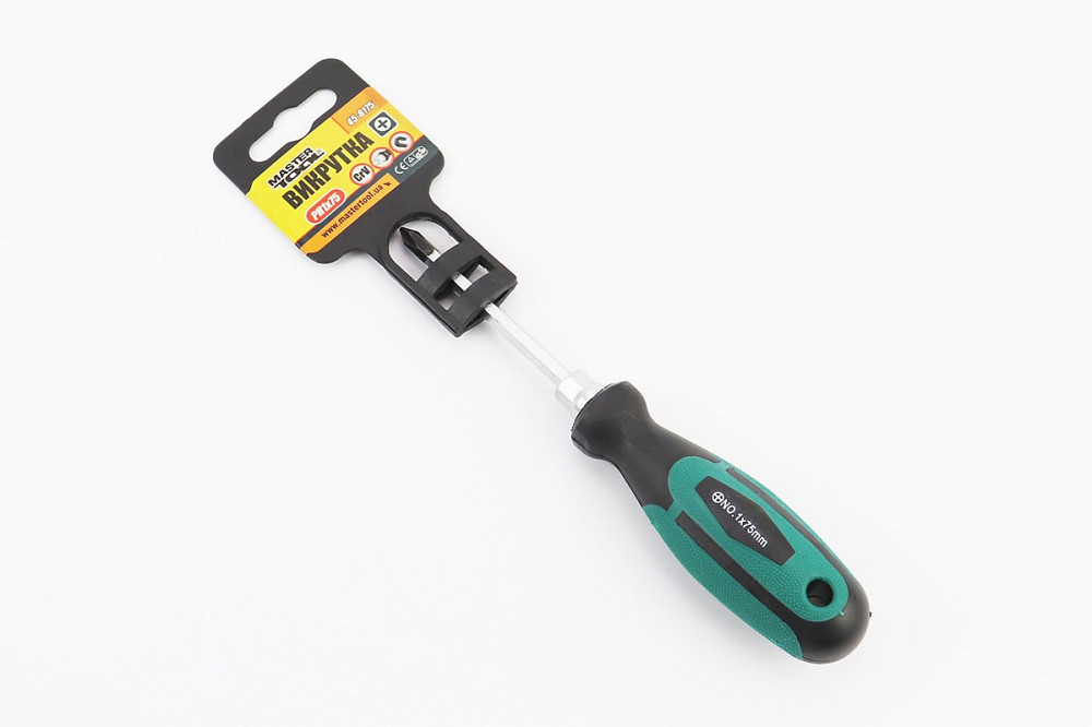 Викрутка магнітна хрестова HEX РН1x 75мм ручка з TPR покриттям 45-8175 Киев - изображение 1