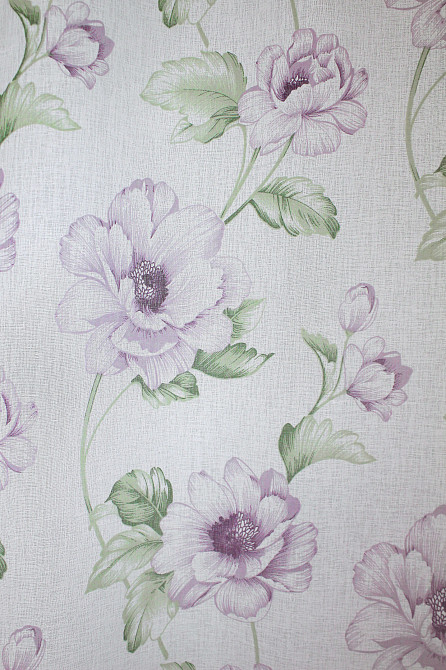 Тюль батист, колекція "Flora" колір білий з бузковим та салатовим 1367т Київ - фото 7