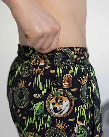 Пляжные шорты мужские черные Pobedov Vocation Kripta Киев