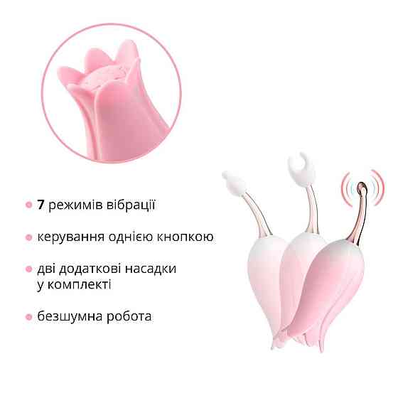 Ультразвуковий вібратор для клітора Otouch Bloom Ultrasonic Clitoris, 2 доп насадки Sex Aura Київ