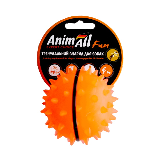 Іграшка AnimAll Fun м'яч каштан для собак, 7 см, помаранчева Київ