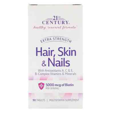 Вітамінно-мінеральний комплекс 21st Century Посилена формула для Волос, Шкіри і нігтів, Extra Strength, (CEN27847) Вінниця