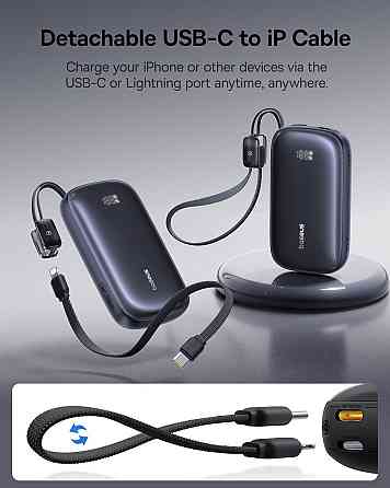 Зовнішній акумулятор Baseus EnerFill FC21 Qpow 3 Ultra Digital Display Power Bank with Detachable Cable 20000mAh 22.5W Cosmic Киев