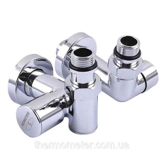 !Набір Кран вентильний кутовий з американкою SOLOMON LUX 1/2″ CHROM 7777_TEN (1уп.) Киев