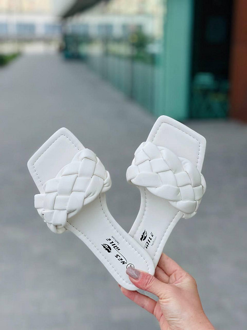 YES MILE Стильні шльопанці жіночі еко-шкіра білі на плоскій підошві літні YES MILE SS-101 р. 36 Коломия - фото 1