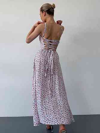 Жіноча романтична сукня максі на бретелях із розрізом штапель Білий, 42/44 Одеса