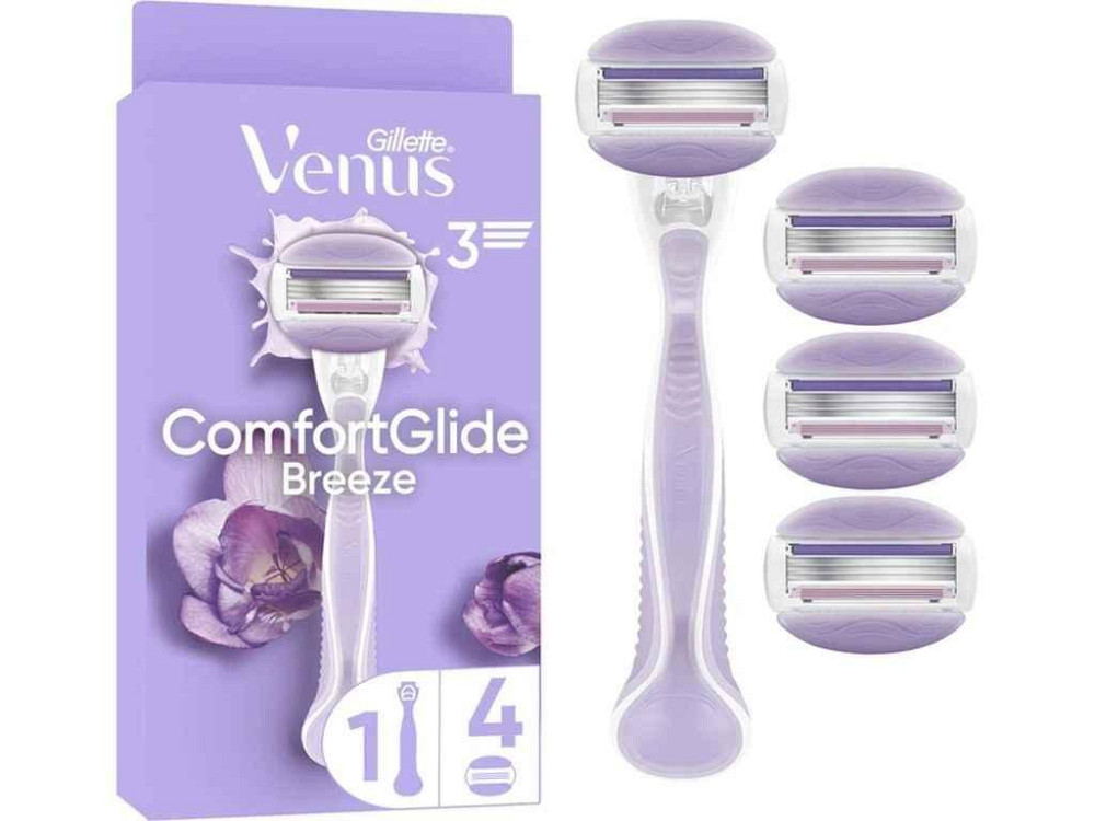 Станок для гоління 3леза 1шт жіночий ComfortGlide Breeze з 4 змінними картриджами ТМ VENUS Київ - фото 1