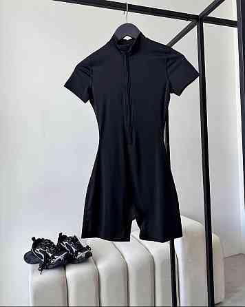 Жіночий зручний і стильний комбінезон з еластичної тканини мікродайвінг Чорний, 44/46 Одеса