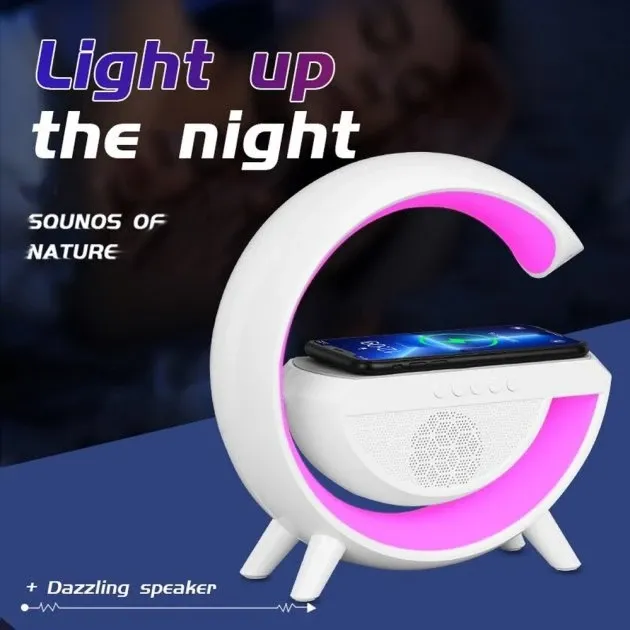 Настільна смарт лампа-нічник 3в1 G-Smart RGB підсвічування G-500 USB - TypeC,1200 мАг, microSD, AUX Одеса - фото 1