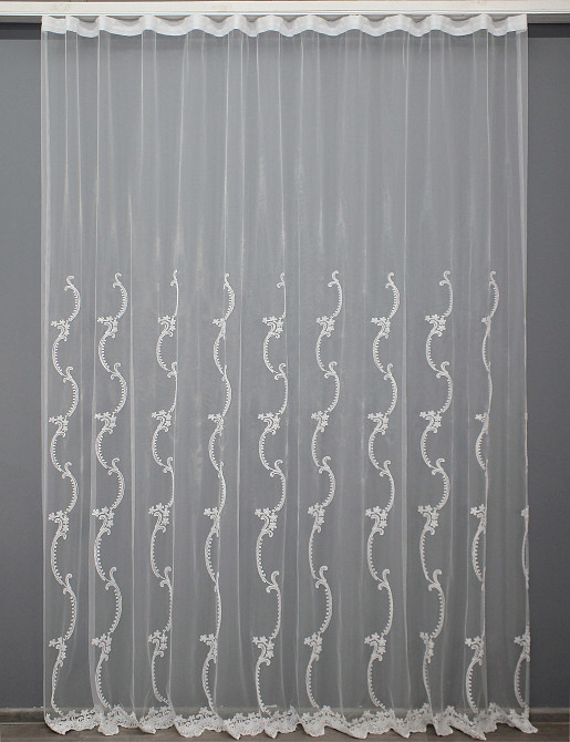Тюль VR-Textil 1416т Фатин з вишивкою Білий 300х270 см (42-0212) Київ - фото 2
