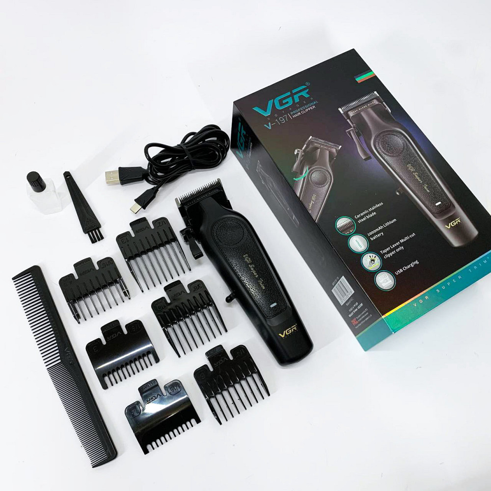 Електрична машинка для стрижки з насадками VGR, Професійний тример з насадками, Тример для скронь JQ-74 Львів - фото 1