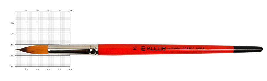 Кисть синтетика круглая Carrot 1097R №10 короткая ручка KOLOS Киев - изображение 1