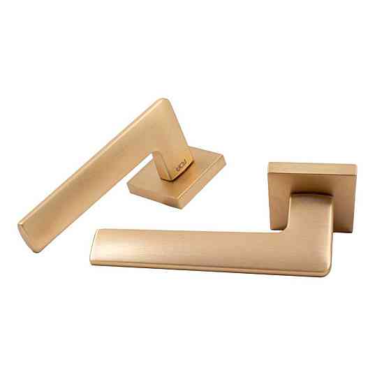 Дверна ручка на розеті RDA Forme Q золото матове брашироване R ф/з (розетта 6мм) Київ