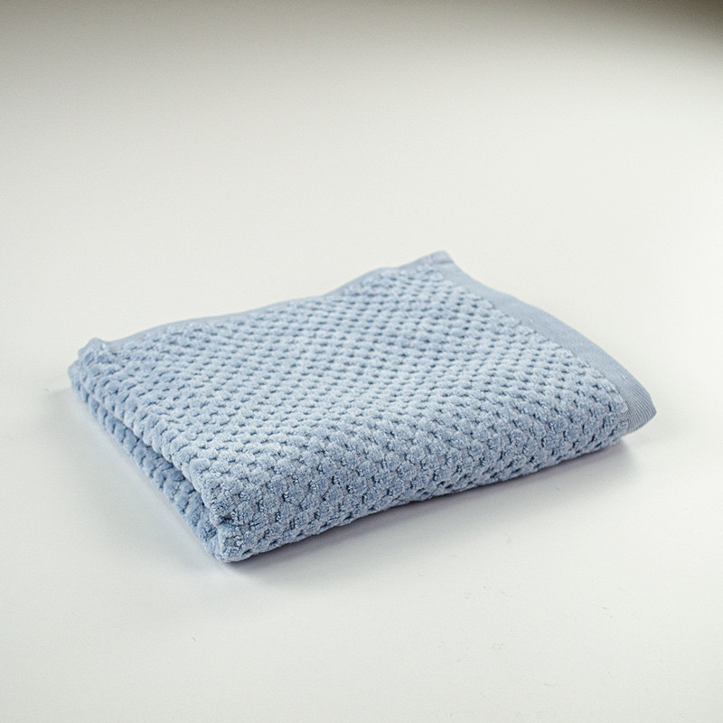 Полотенце махровое однотонное для лица и рук 40x70см Damask Премиум качества Жаккардовое с велюром 550г/м2 (Голубой) Сумы - изображение 1