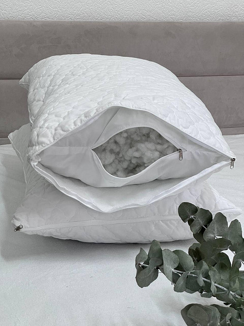 Ecotton Подушка Ecotton 50х70 см антиалергенна подвійна з чохлом наволочкою на блискавці із мік Коломия - фото 1