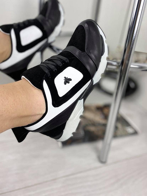 GINA ORIGINAL Кросівки жіночі GINA ORIGINAL 6783 чорний/білий (весна-осінь, шкіра натуральна) ( Коломыя - изображение 2