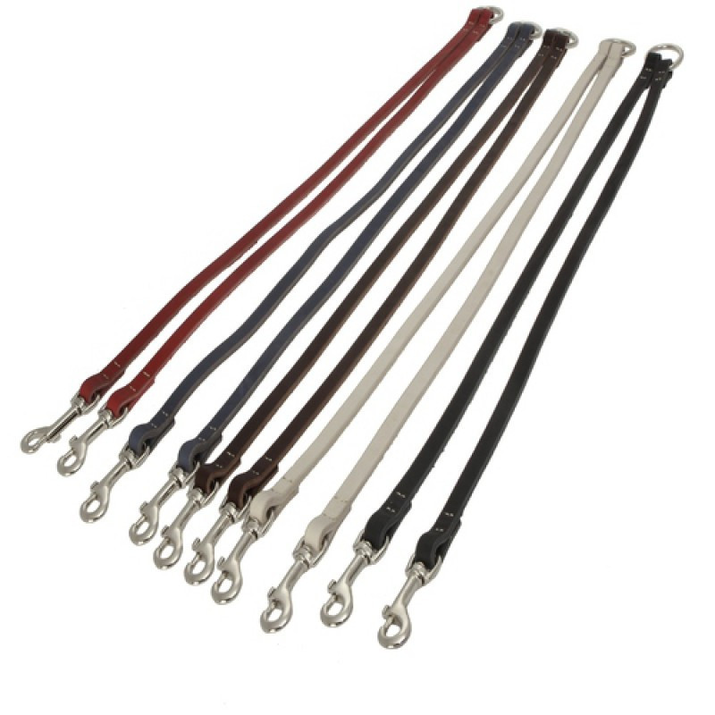 681 Подовжувач на поводок для 2-х собак 10мм "КЛАСИК ПРЕМІУМ" шкіряний 60 см Вінниця - фото 1