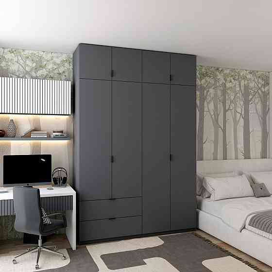 Шафа розпашна с антресолью Doros Лукас 160х50х240 см Графіт (DRS-011194) Львів