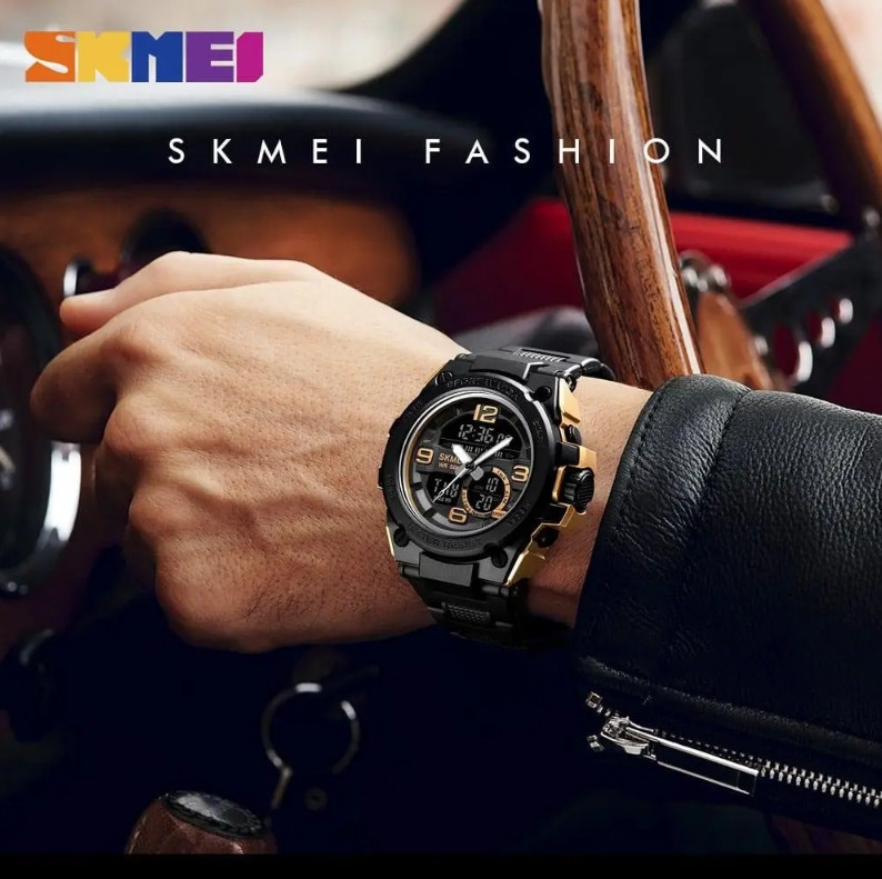 Чоловічий наручний годинник Skmei 1452 Золотий Вінниця - фото 6