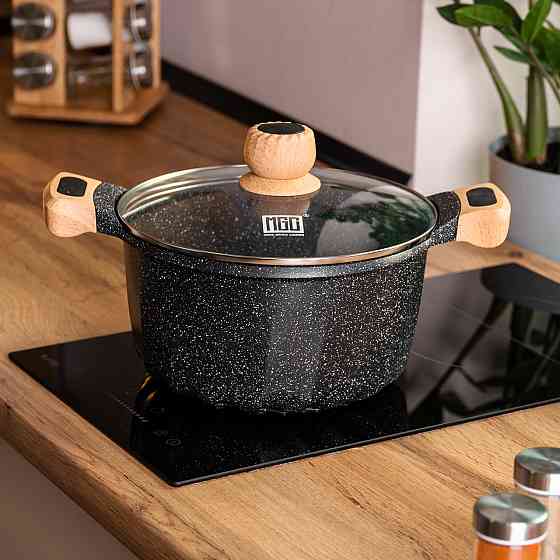 Большая антипригарная кастрюля с крышкой, 28 см, 8 л Киев