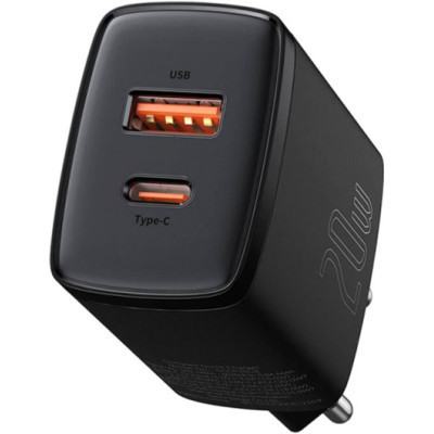 Зарядний пристрій Baseus Compact Quick Charger U+C 20W EU Black (CCXJ-B01) Вінниця - фото 1