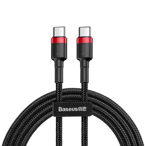 Кабель Baseus Cafule USB Cable Type-C-Type-C 3A 1m, колір червоний+Black CATKLF-G91 Одеса